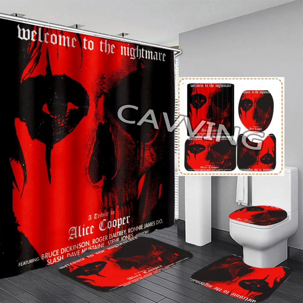 

Alice Cooper 3D Shower Curtains Waterproof Bathroom Curtain Anti-slip Bath Mat Set Toilet Rugs Carpet Home Decor H03