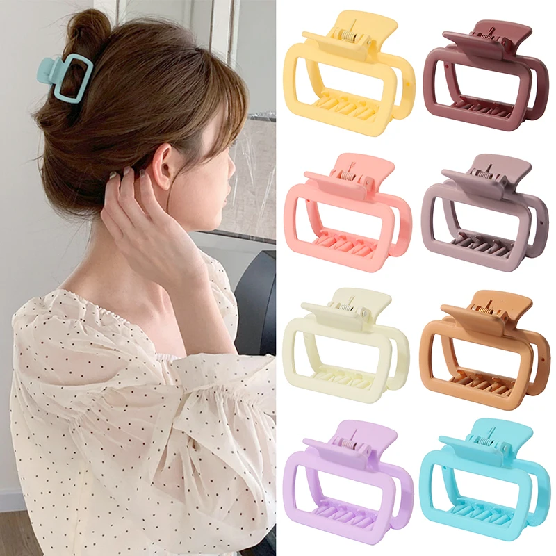 

2023 Cross-Border New Square Grab Clip Spring And Summer Cream Shark Clip Women's Back Head Hair Clip Women Hair Accessories