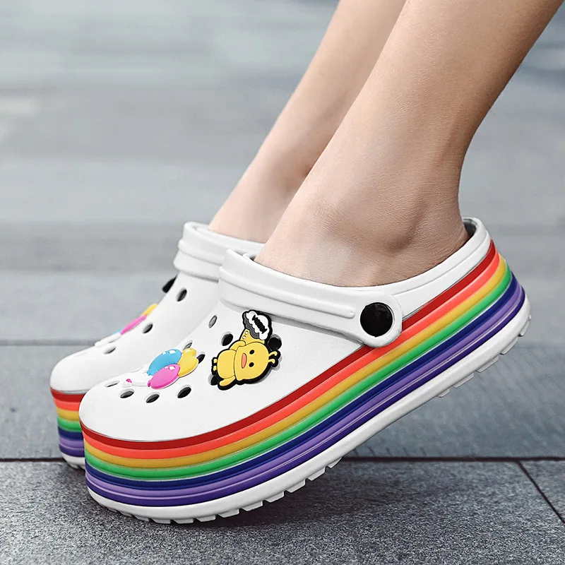 Женские сандалии-клоги 2022 сандалии на платформе женская повседневная обувь для