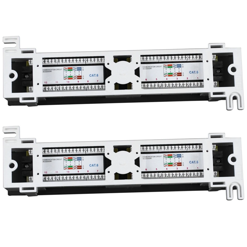 

2X Network Tool Kit 12 Port Cat6 Patch Panel Rj45 Networking Wall Mount Rack Mount Bracket