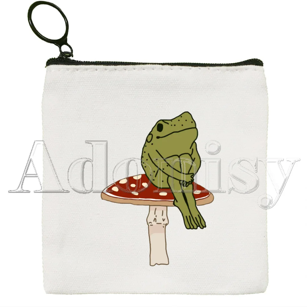 Wednesday Frog MILF Korean Version Simple Coin Purse Coin Purse Female Student Canvas Cute Key Bag Mini Clutch Small Purse