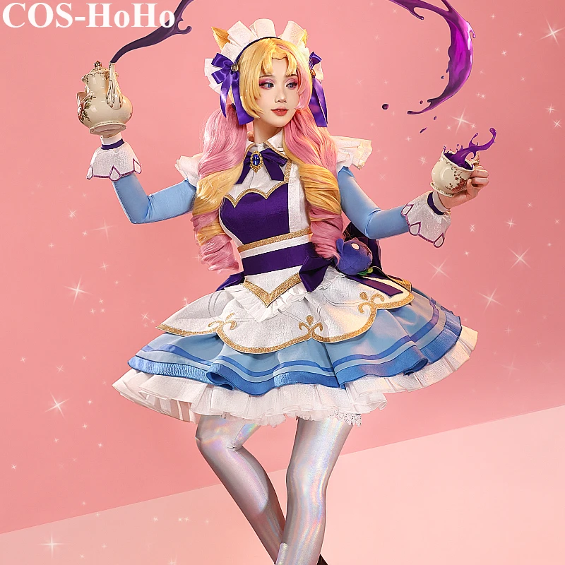 

COS-HoHo Anime LOL Gwen Coffee Sweetheart Lolita Maid Dress Game Suit Lovely Uniform Cosplay Costume Party Outfit Women