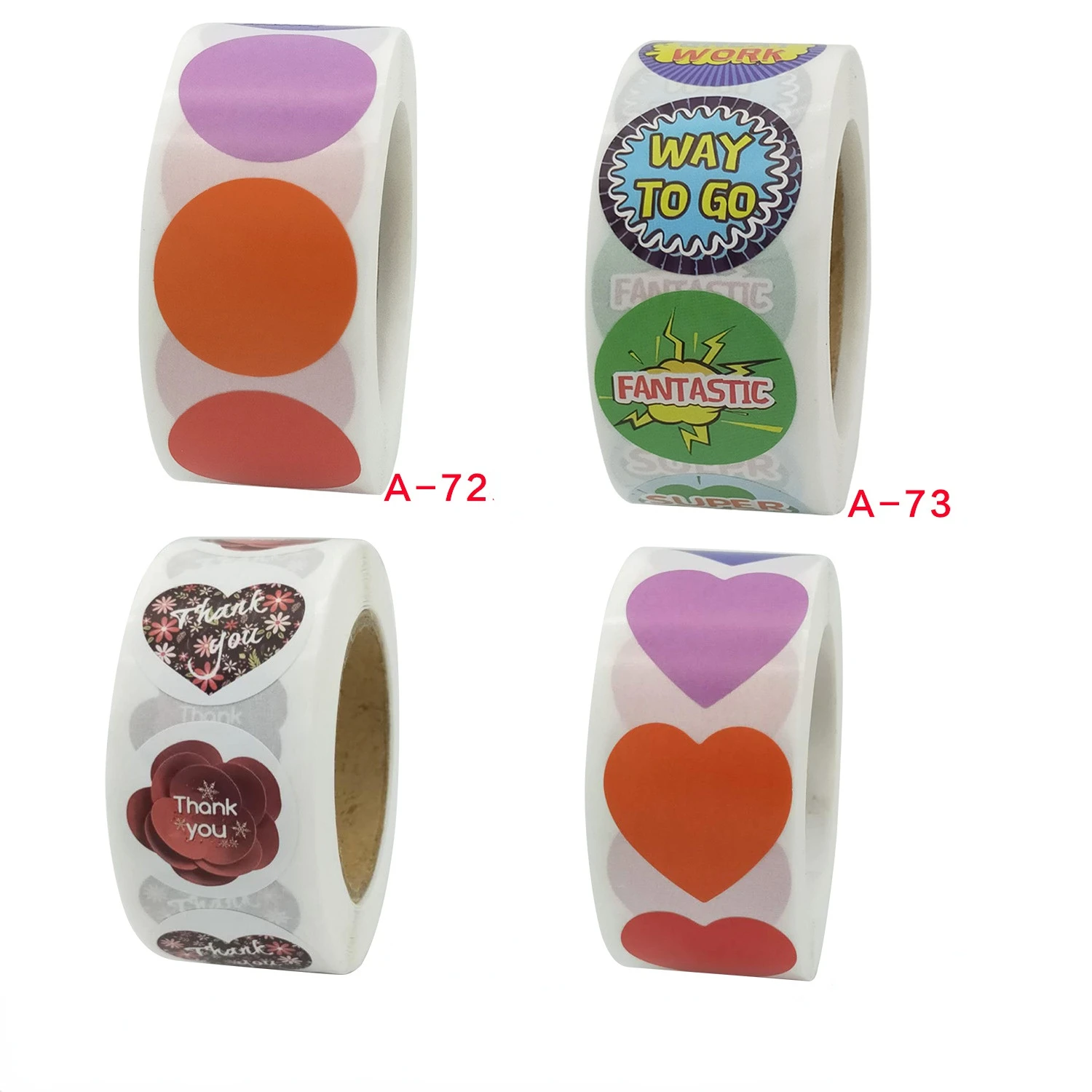 

100-500 шт., детские наклейки в форме сердца