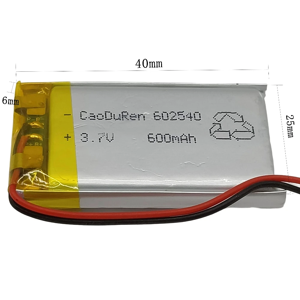 Аккумуляторная 3 7 В 600 мАч 602540 Литий-полимерный ионный аккумулятор для камеры POWER