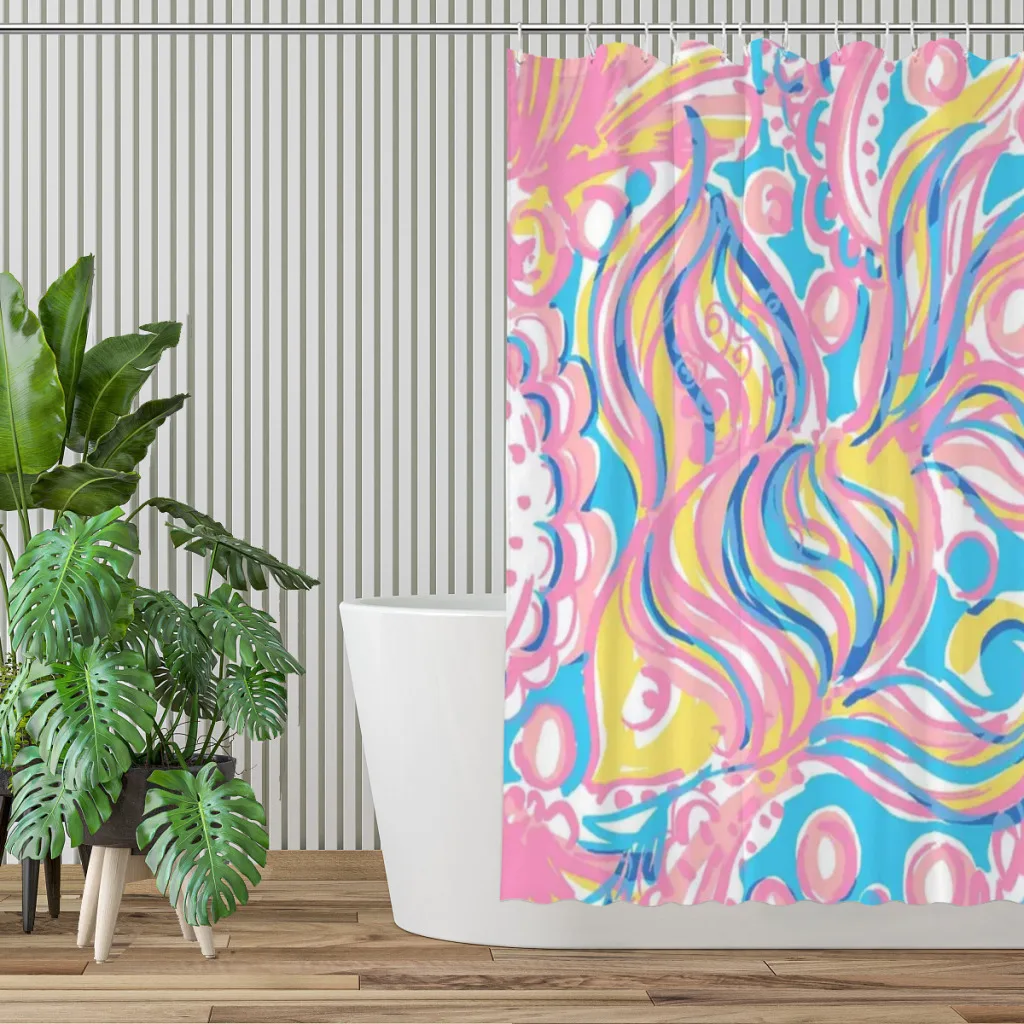 Лидер продаж занавеска для душа в стиле Lilly-Pulitzer ванной украшение комнаты