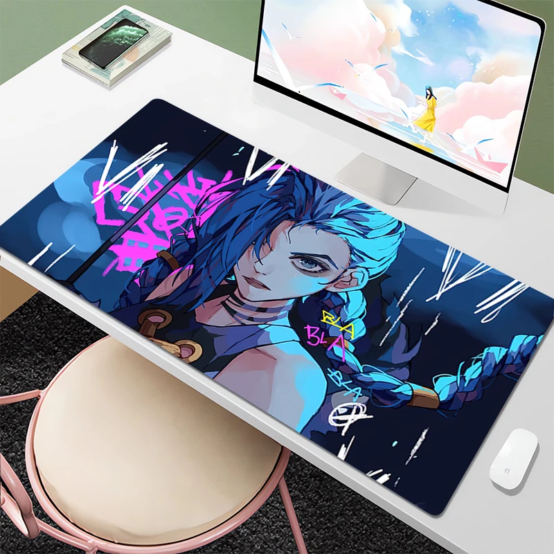 

Jinx Setup Mouse pad Gamer Mouse Pad Cartoon Keyboard Mat Table Computer and Office Desk Accessories Gaming Mousepad Xxl Deskmat
