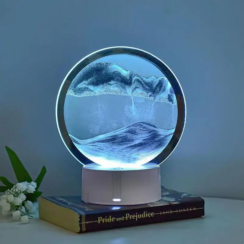 

Moving Sand Lamp 3D Moving Sand Art Lamp Hourglass Decoration Creative Art Sand Art Liquid Motion For Living Room Bedroom