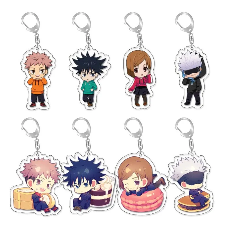 

2023 New Anime Jujutsu Kaisen Acrylic Keychain Yuji Itadori Gojo Satoru Cartoon Figures Keyrings Bag Pendant Accessories Gift