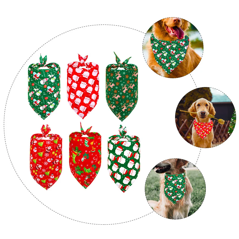 6 шт. треугольное полотенце для домашних животных банданы собак шарф нагрудник