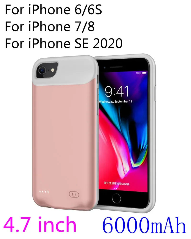 Чехол для iPhone X XR XS Max SE 8000 6 6S 7 8 Plus 6000/2020 мАч