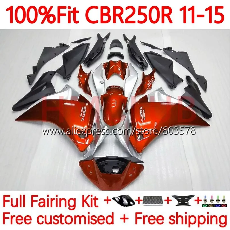 

Injection For HONDA CBR250 CBR 250 R CBR250R MC41 2011 2012 2013 2014 2015 CBR 250R 11 12 13 14 15 Fairing 129No.45 orange stock