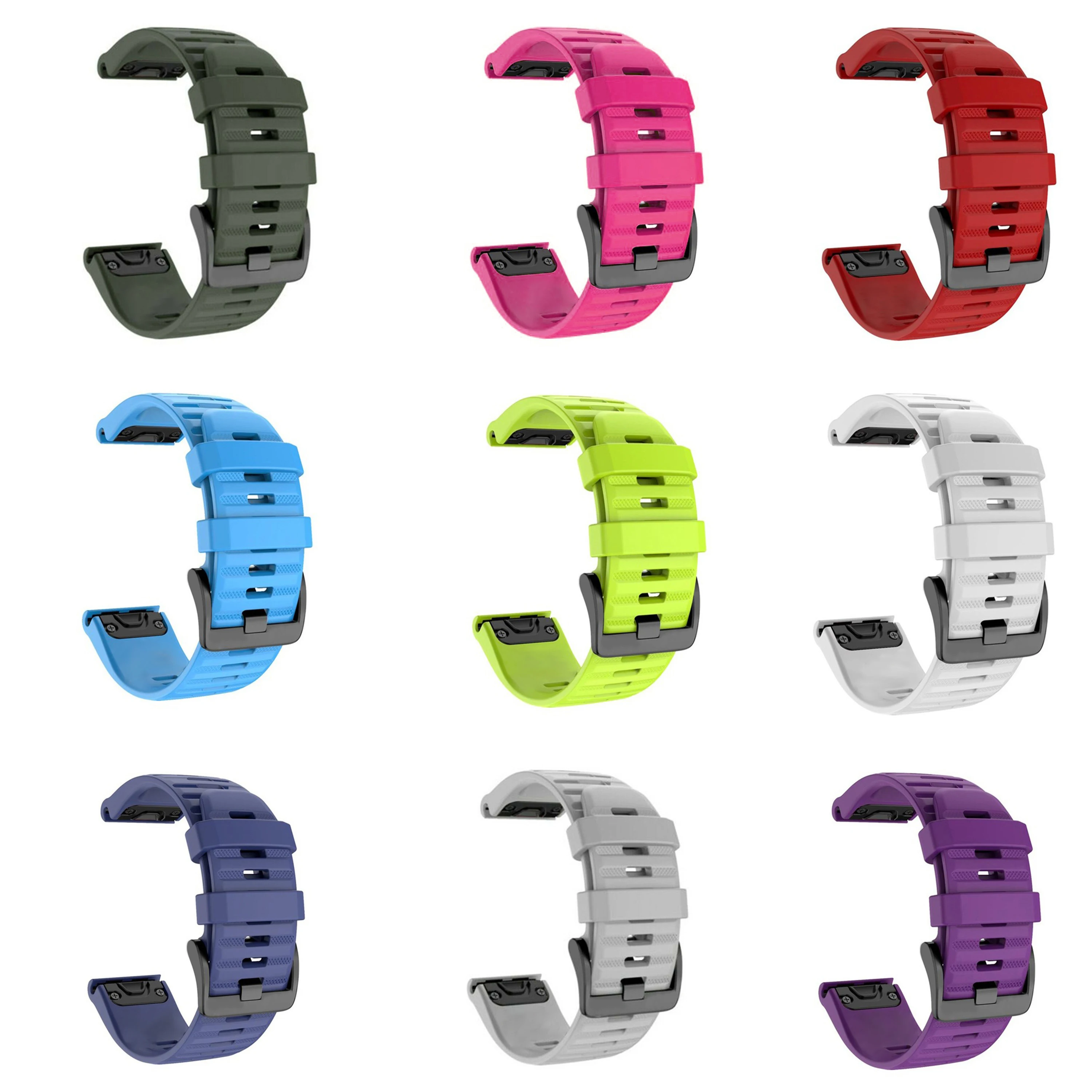Фото Для Garmin f 스nix 8 5X 6X 7X 51 мм Fenix 5 plus 47 мм 5S 6S 7S 43 мм Силиконовый ремешок для часов 26 мм 22 мм 20 мм Быстросъемный ремешок №5