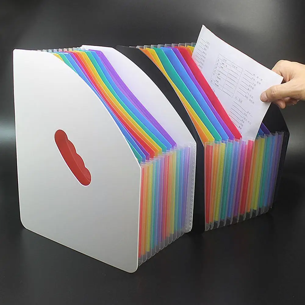

13 Pockets Expanding File Folder A4 Organizer Portable Document Supplies Holder Business File Mini Office R4s3