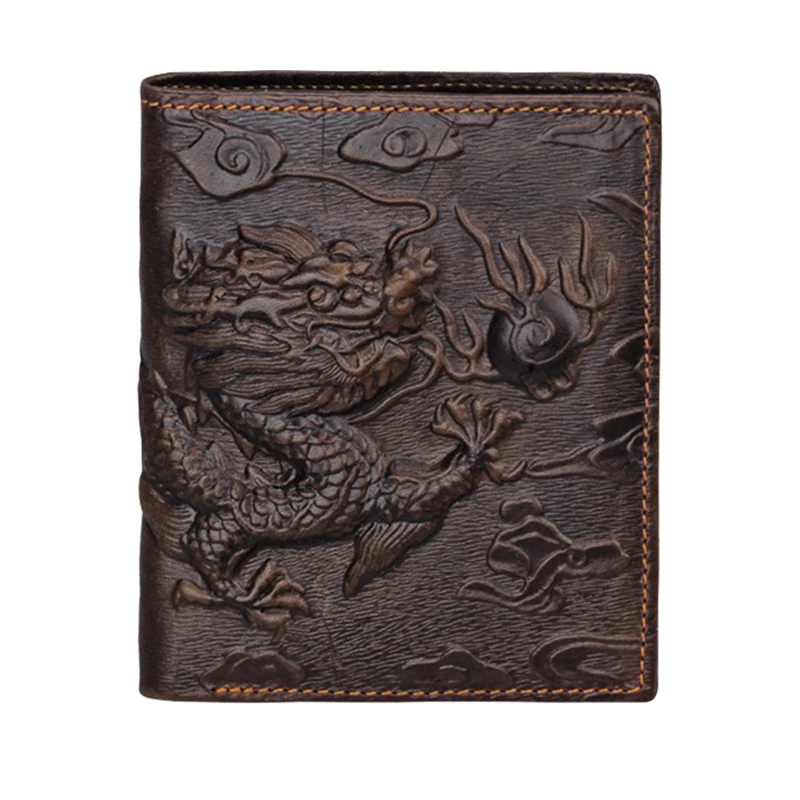 

Высококачественный Длинный кошелек из натуральной кожи в стиле 3D дракона, кошелек для карт, 2019, высококачественный модный длинный кошелек двойного сложения для мужчин, мужской подарок