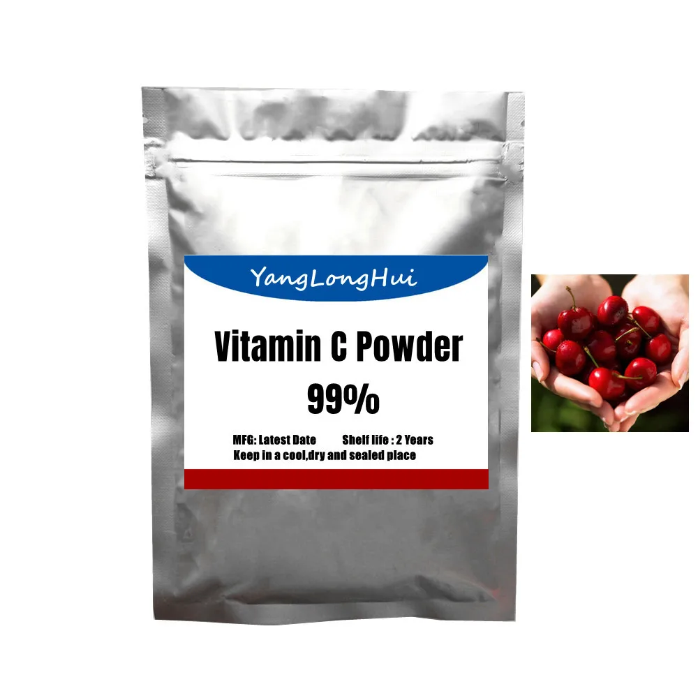 

Чистый натуральный экстракт ацеролы вишни 99% Аскорбиновая Кислота Витамин С порошок против старения отбеливание Уход за кожей сырье маска ...