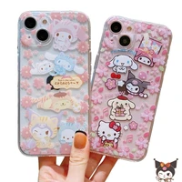 sanrioed melody kitty phone case iphone 11 12 13 mini pro max 6 6s 7 8 plus xs x xr se cinnamorol kuromi protective cover girls