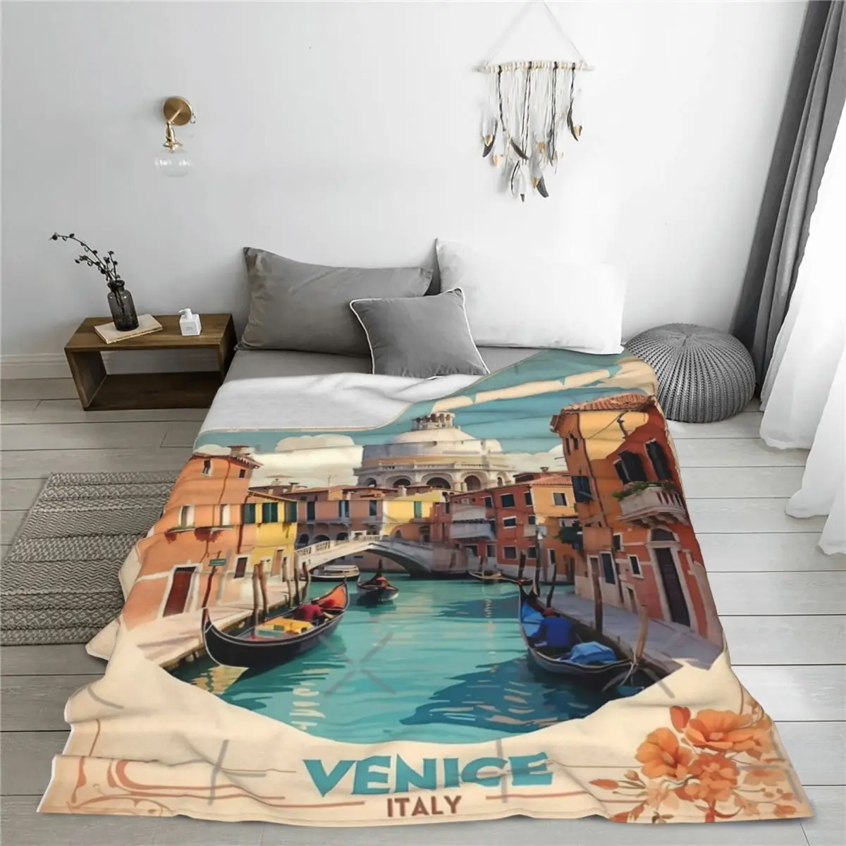 Винтажное ностальгическое итальянское одеяло Венеция покрывало на кровать