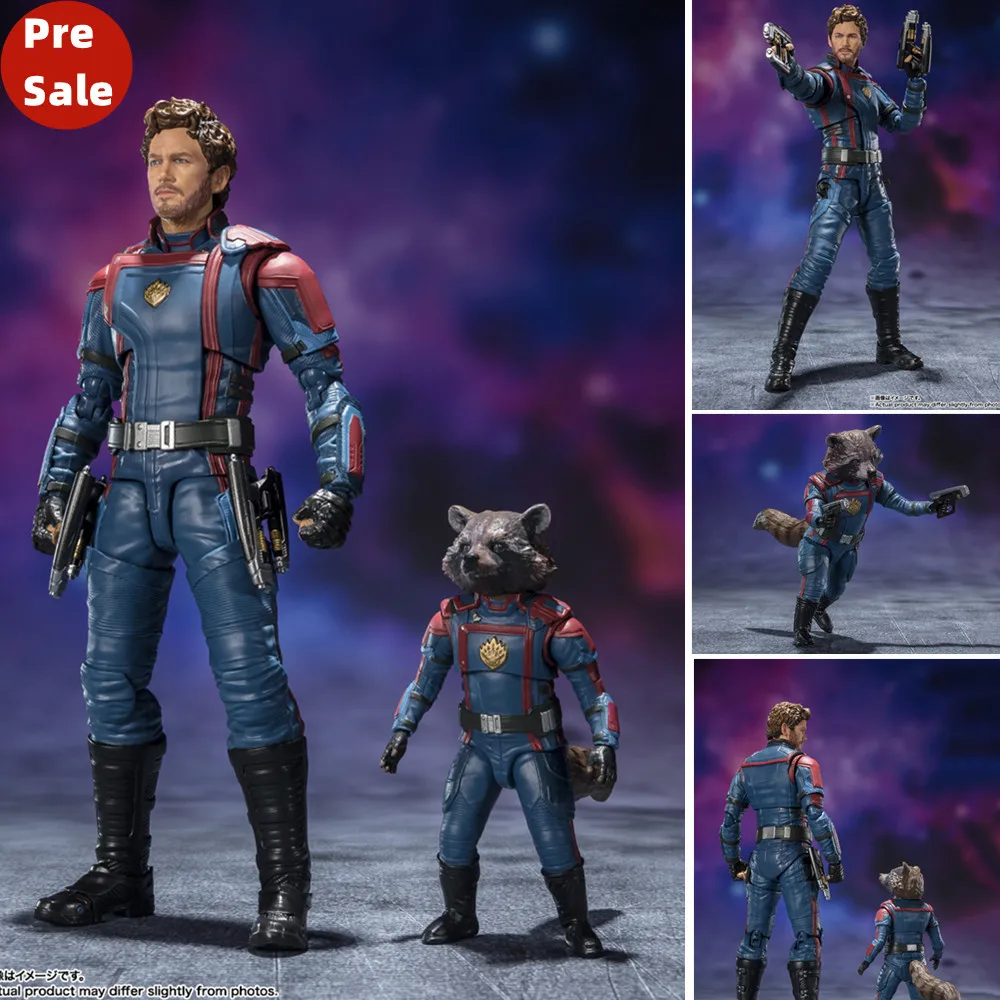 S.h.figuarts Star Lord & Rocket Raccoon Original Pvc Disney Marvel Action Figures Collector Shf Toys For Children
