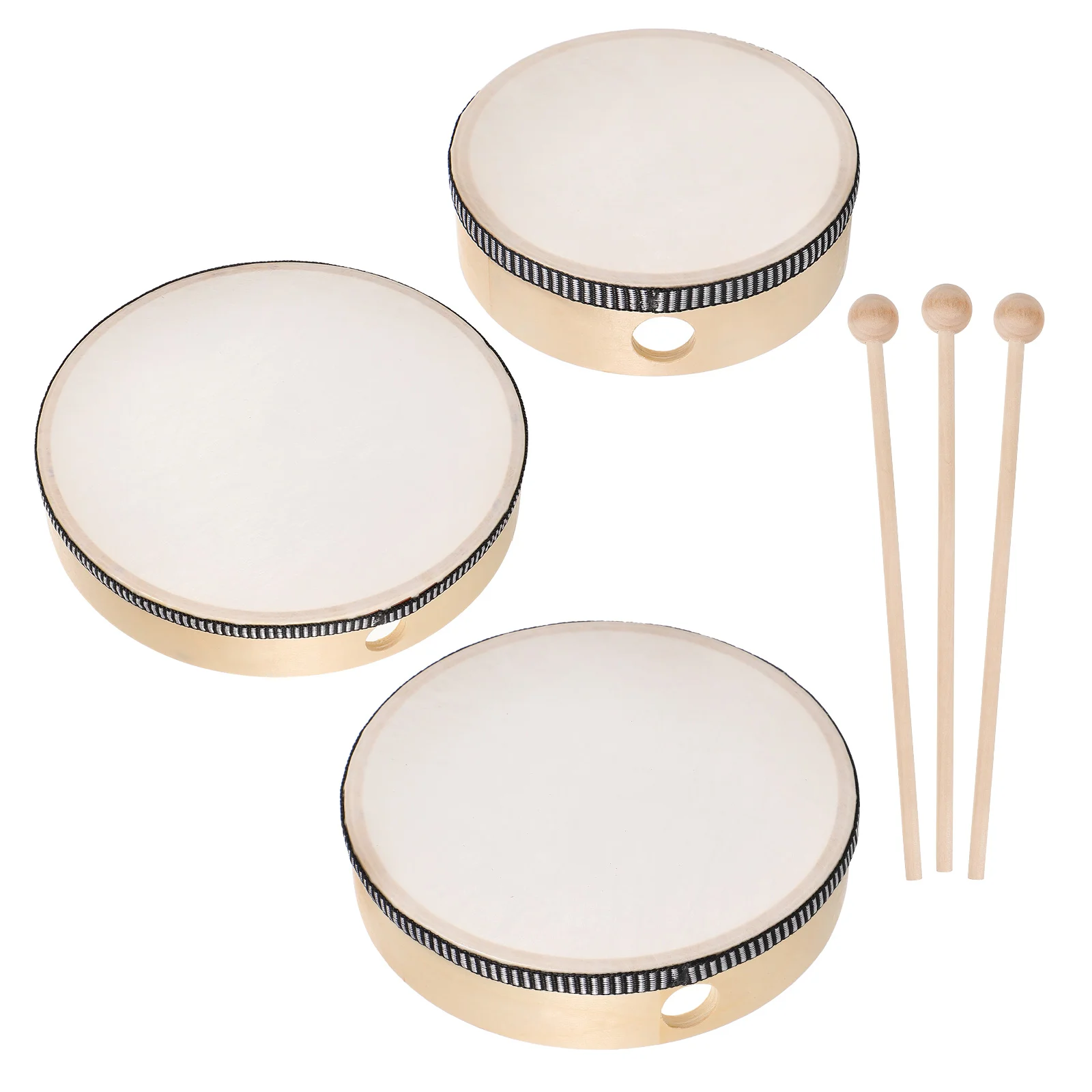 

Percussion Tambourine Kids Instruments Wood Frame Drum Toy Musical Toys Hand Toddler Bendir
