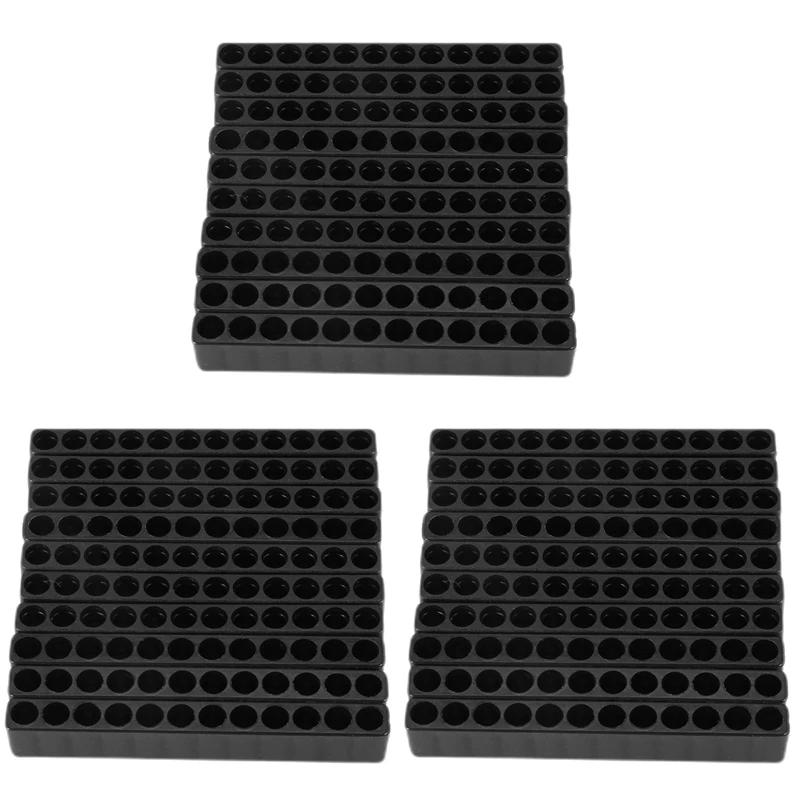 

30Pcs 12-Hole Screwdriver Bit Holder Box Block Black For Six Angle 6.35Mm Handle