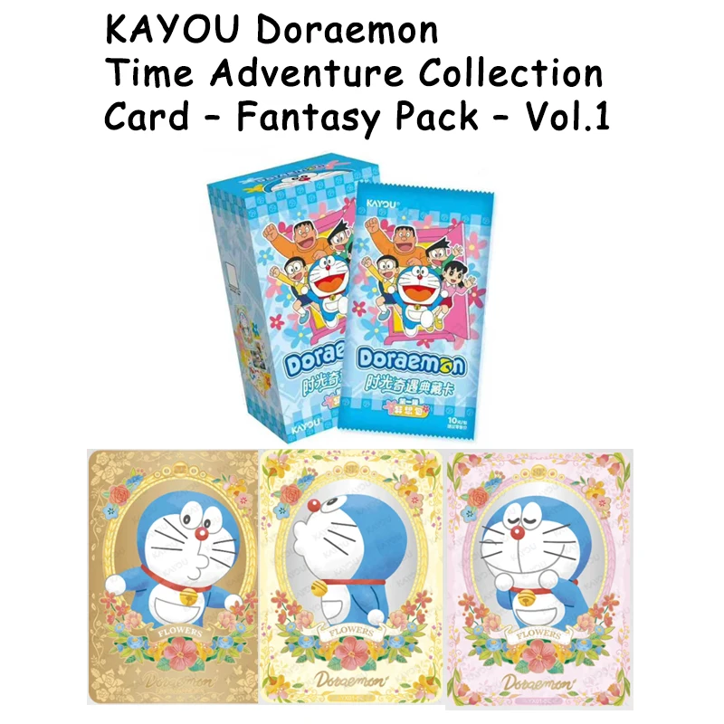 Фото Оригинальный набор коллекционных карт KAYOU Doraemon Time Adventure Fantasy Pack Vol1, официальный подарочный набор для фанатов №1