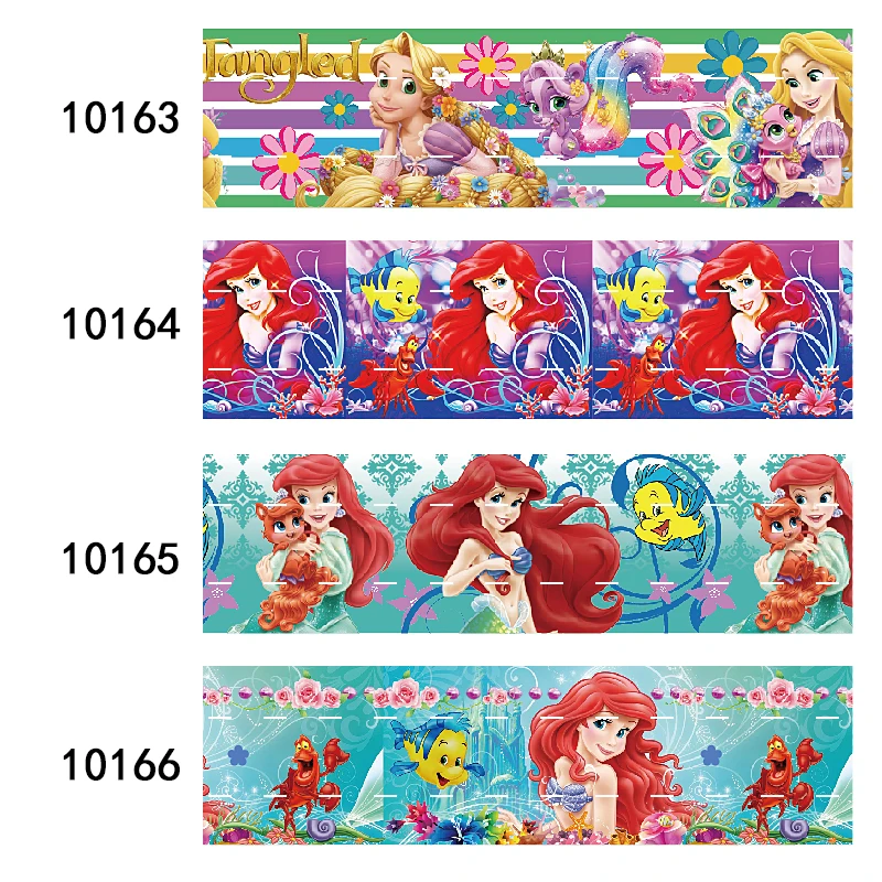 Корсажная лента Принцессы Диснея с принтом Ариэль Рапунцель 50 ярдов для бантов