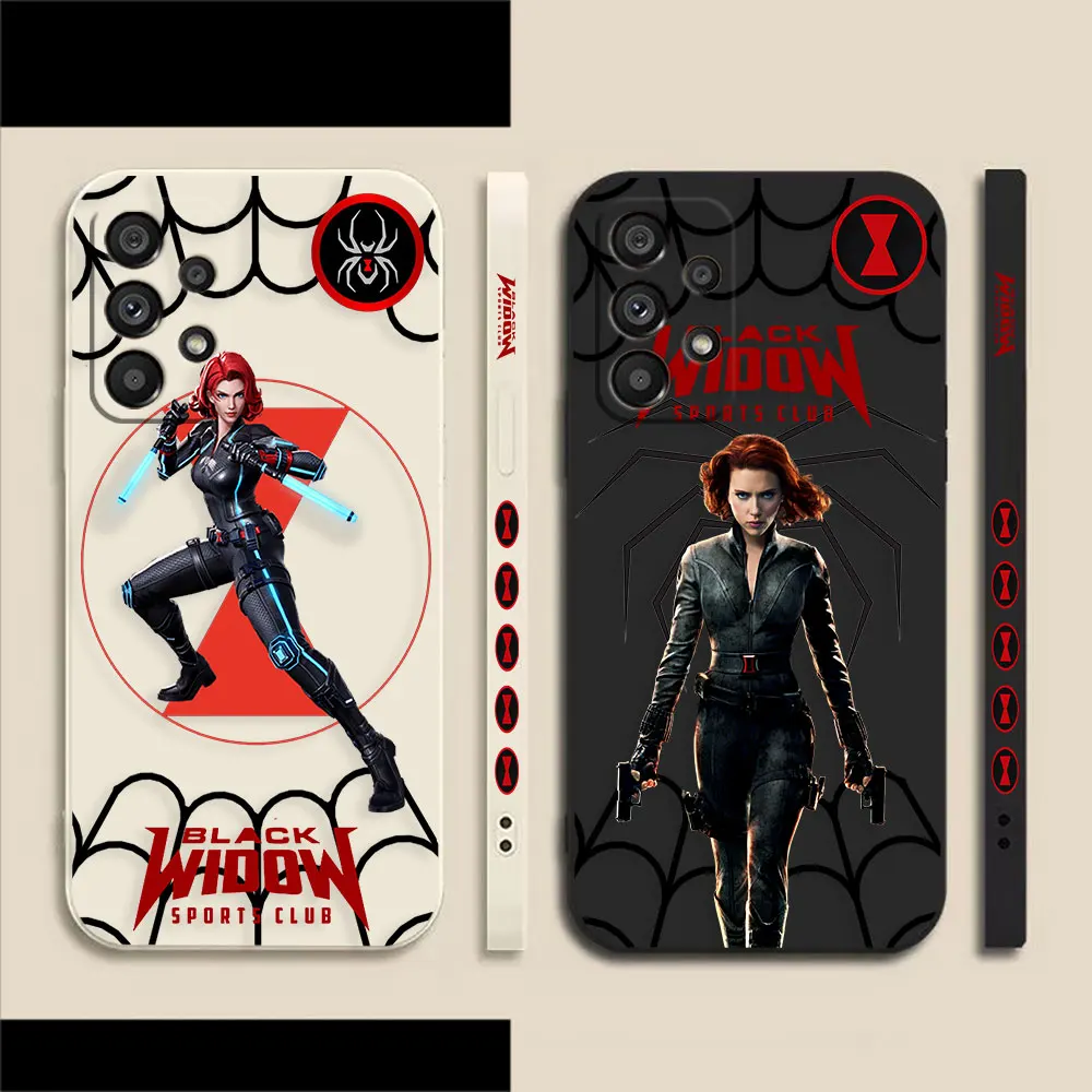 

Marvel Avengers Black Widow Phone Case For Samsung Galaxy A72 A71 A53 A52 A51 A42 A32 A31 A23 A22 A21S 4G 5G Colour Liquid Case
