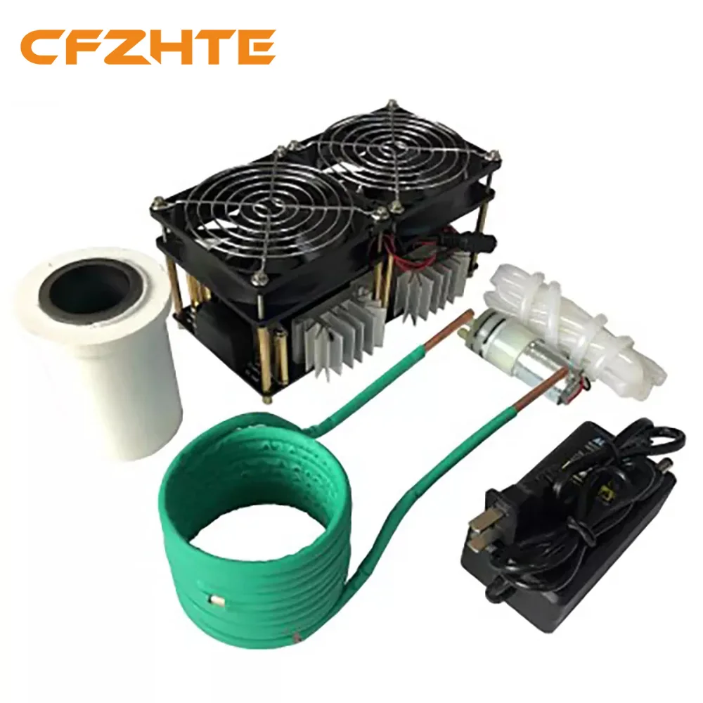 

2500W ZVS Induction Heater Induction Heating PCB Board High frequency Heating Machine Melted Metal + Coil Mayitr+ Crucible+Pump