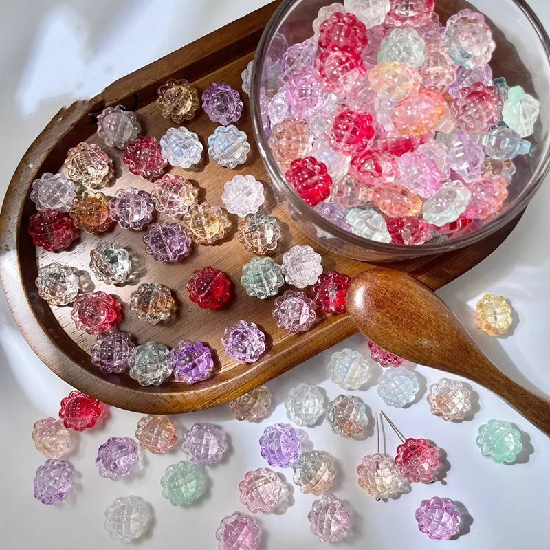 10 шт. градиентные стеклянные бусины в форме подсолнуха 15 мм