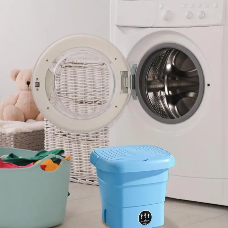 Мини стиральная машина с таймером Складная шайба сенсорным экраном адаптером