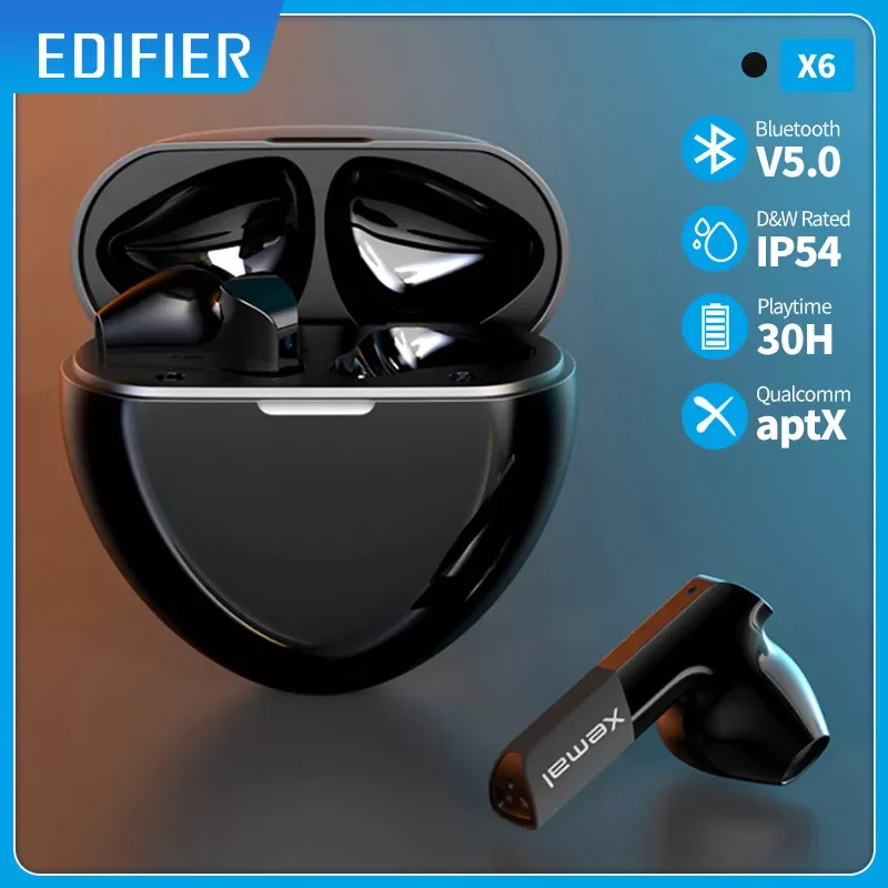 

TWS-наушники EDIFIER X6 с поддержкой Bluetooth и быстрой зарядки