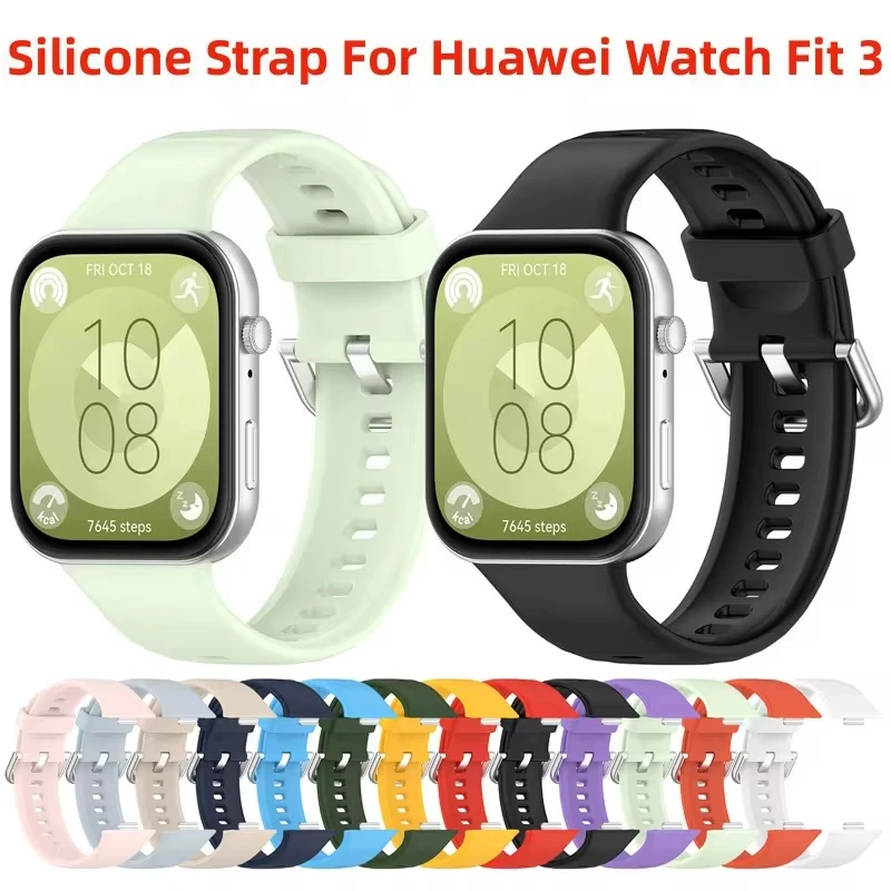 Ремешок силиконовый для смарт-часов huawei watch fit 3 спортивный браслет официальный