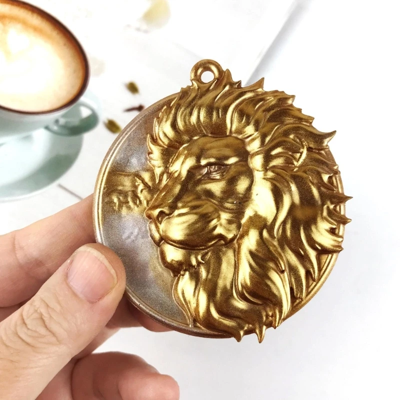 

Lionhead-форма брелок эпоксидная смола фотообои с отверстием подвесная форма