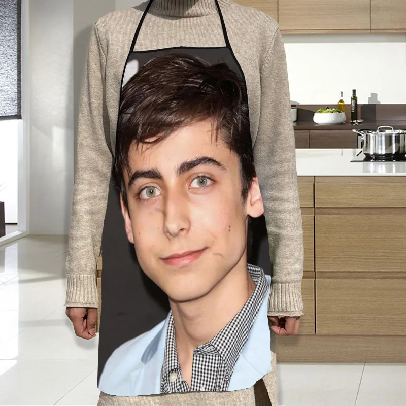 

Aidan Gallagher Apron Dinner Party Cooking Apron Adult Baking Accessories Waterproof Fabric Printed Cleaning Tools