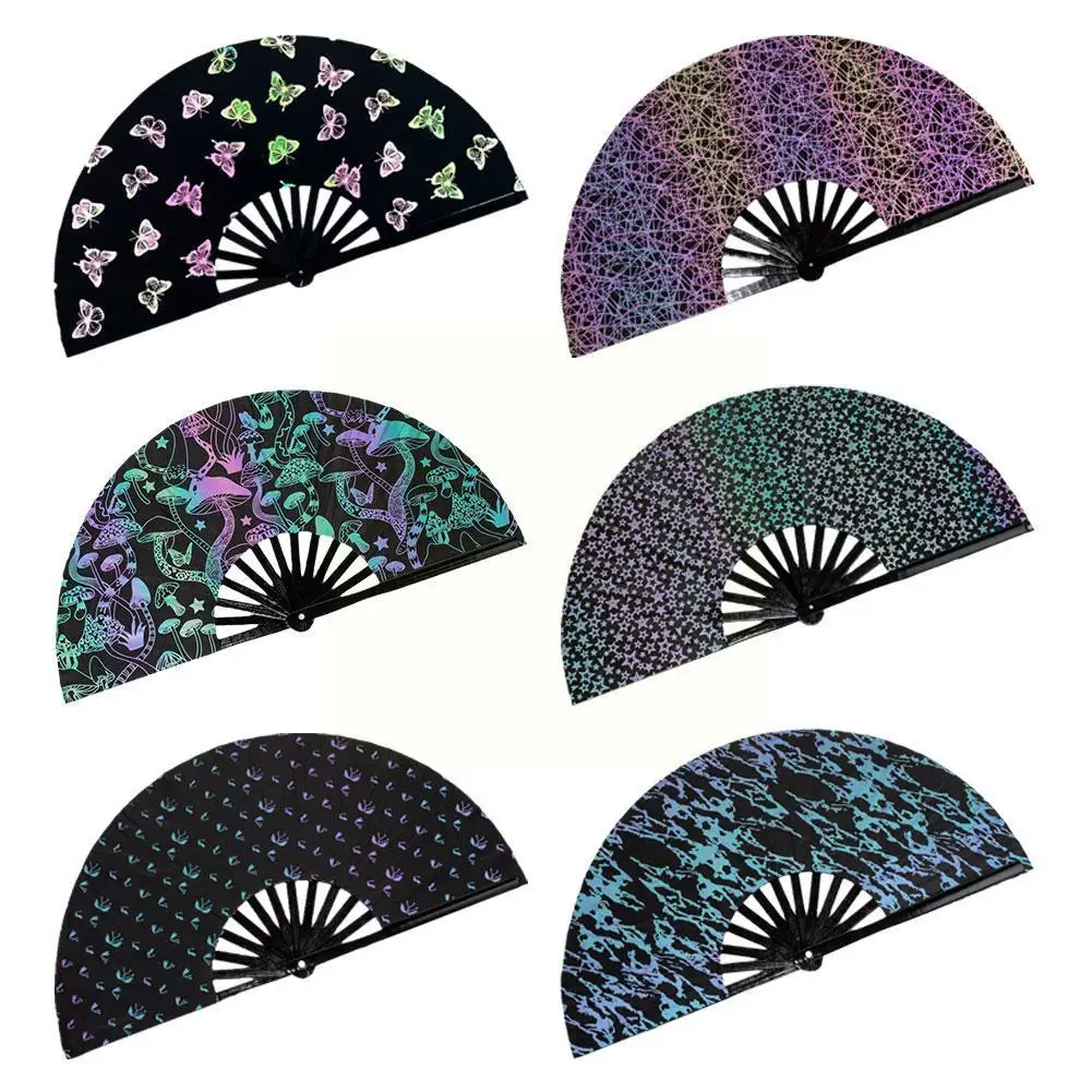 

2023 Men/Women Rave Chinese Folding Hand Fan Art Craft Wedding Dance Fan Dance Decor Fan Fan Party Hand Gift Festival Gift B4E5
