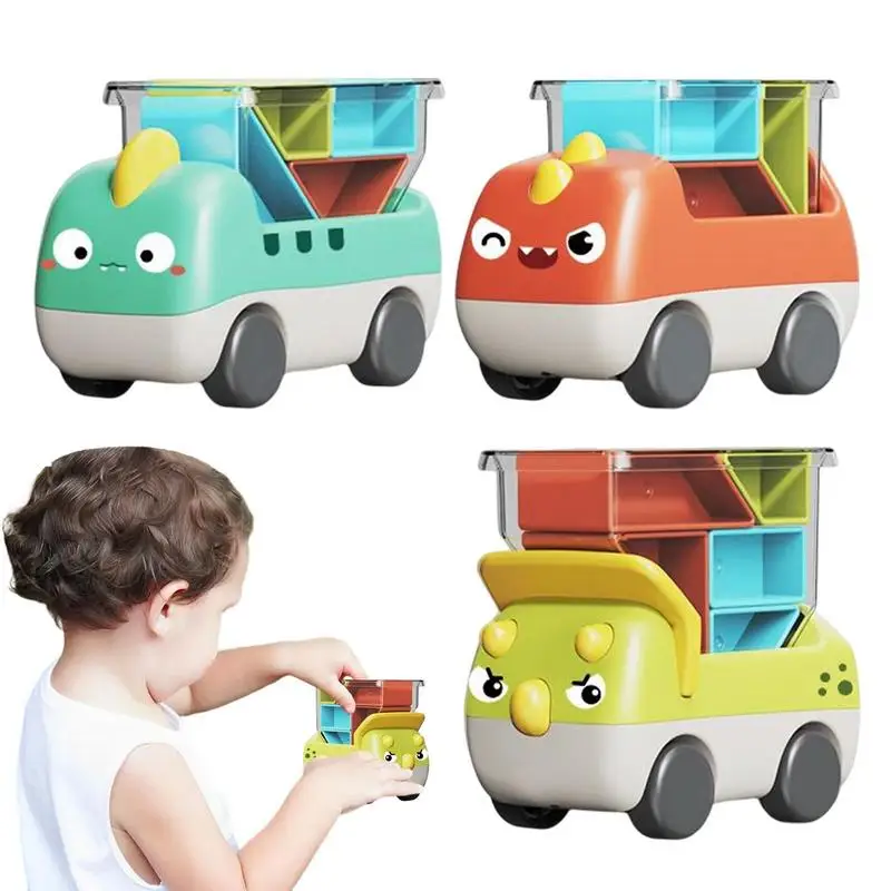 

Dinosaur Truck For Kids Learning Cube For Toddler 3 Pcs Rainbow Montessori Toy Fine Motor Skill Toy Montessori Motor Skills