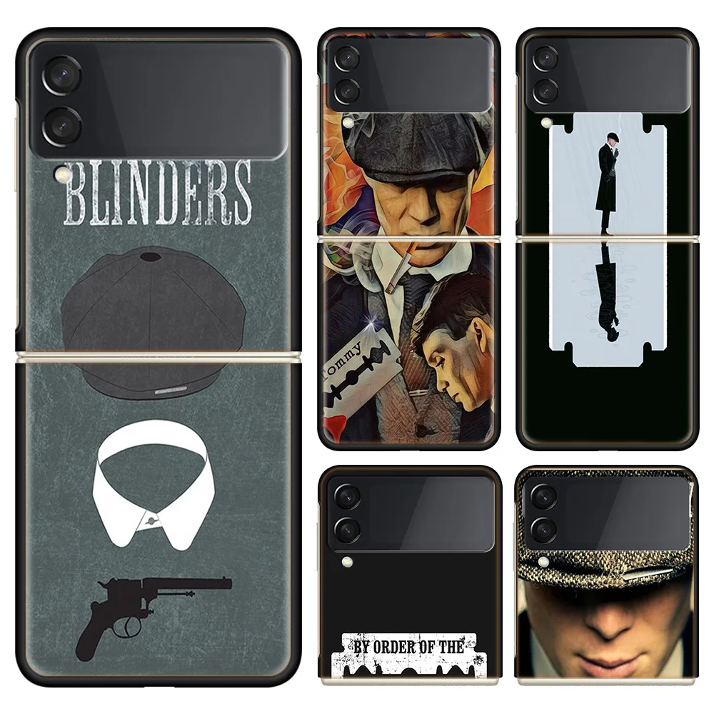 

Peaky Blinders Cross Logo Phone Case For Samsung Galaxy Z Flip 3 Flip 4 5G Funda Black Coque Hard PC Luxury Cover Z Flip Capa Fa