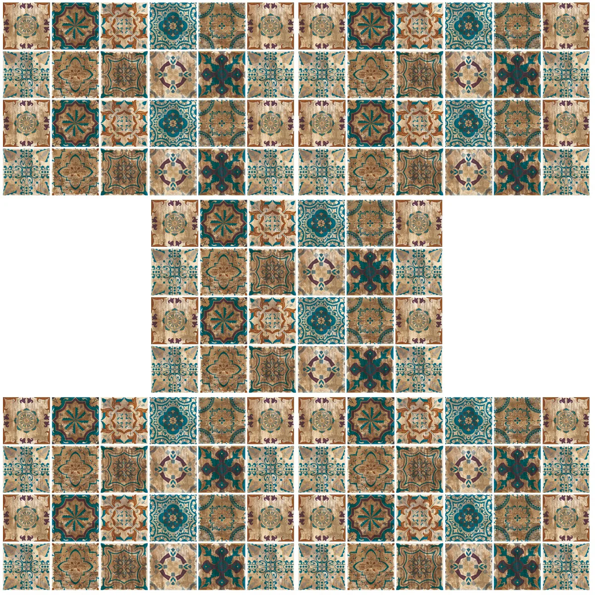 

120 pcs Kitchen Wallpaper Peel and Stick Wall Decals Bathroom Wallpaper Retro Wall Decals