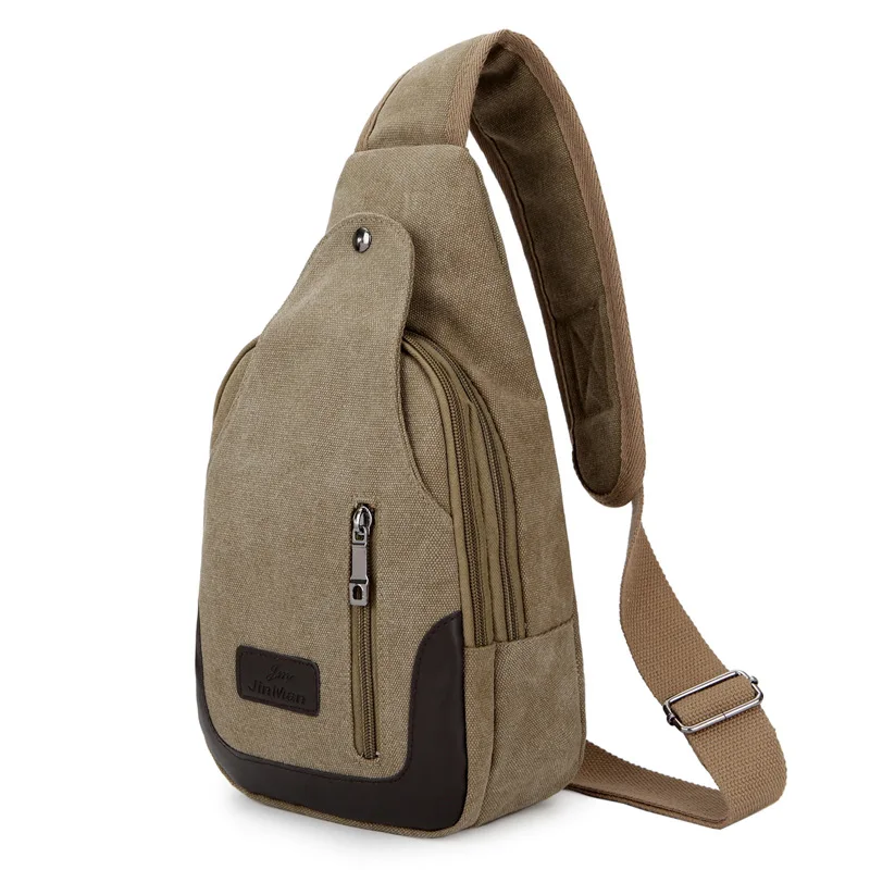 

Brand Designer Pack For Men's Messenger Bag Outdoor Khaki Fashion Canvas Casual Satchel Sling Cross Body Chest Traveling Packs