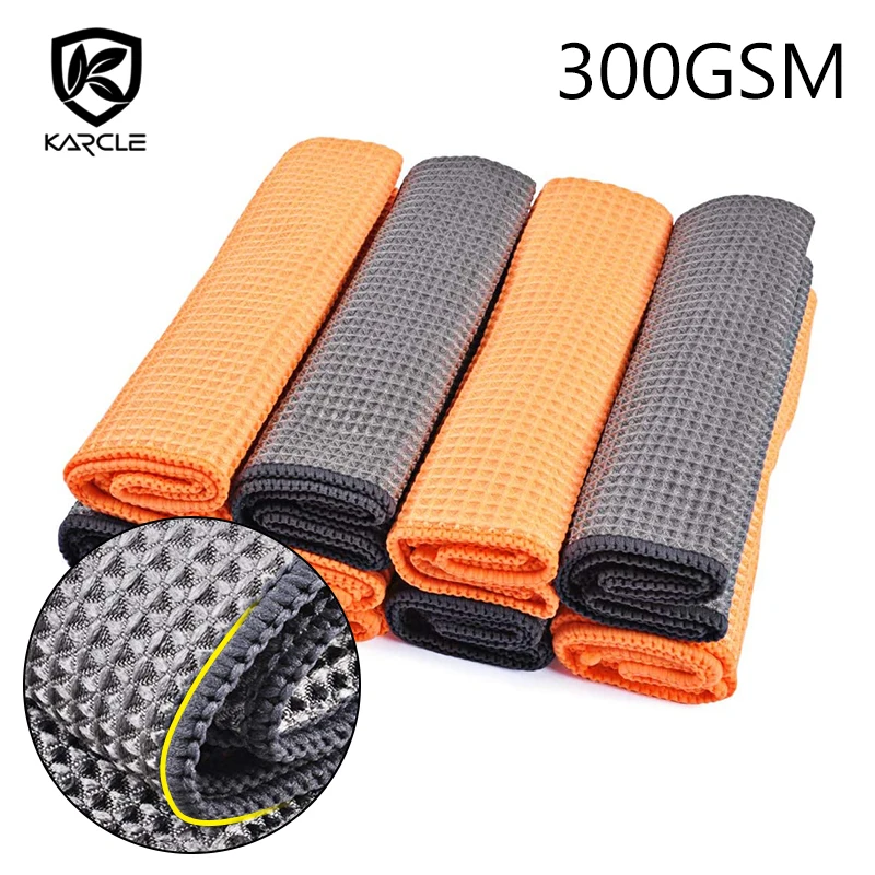 Waffle Weave Car Cleaning Drying Cloth Microfiber Towel Car Care Cloth Cleaning Rag For Car Kitchen Window Bath