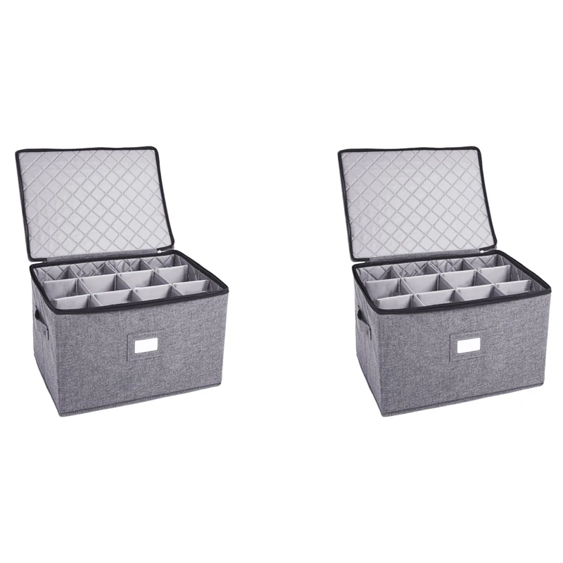 

2X Wine Glass Storage Holds 12 Wine Glasses Or Wine Foldable Storage Box