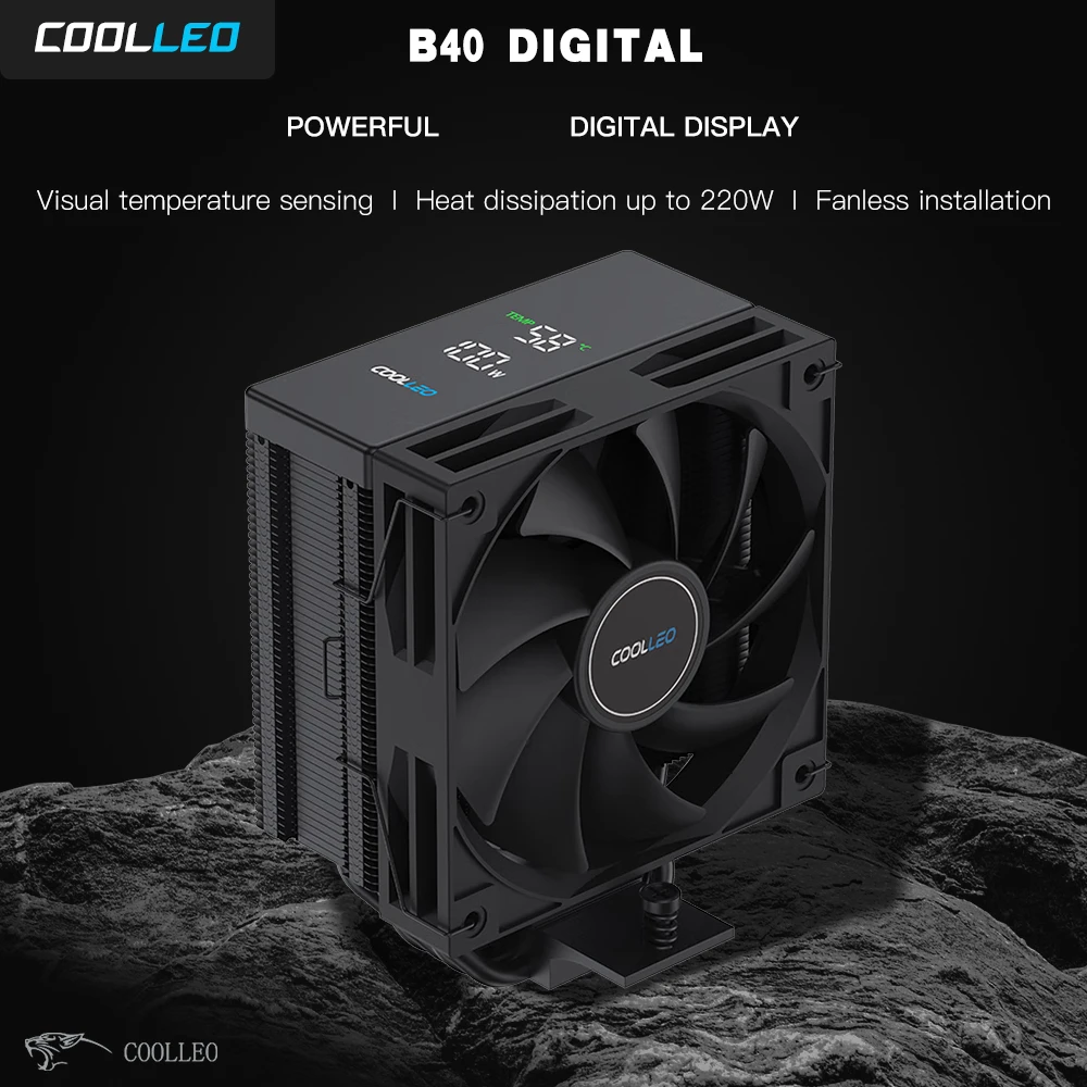 Цифровой дисплей COOLLEO B40 теплоотвод для процессора 4 тепловых трубы вентилятор ARGB