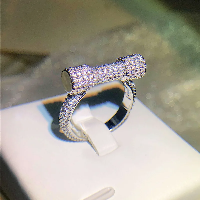

Real 925 Sterling Silver Origin Diamond Ring for Females Wedding Bands Anillos De Bizuteria Silver 925 Jewelry Rings Box women