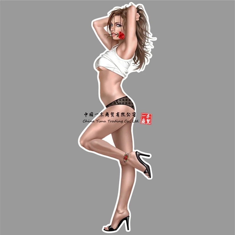 Наклейка для романтического декора в спальню для пар, наклейка с красивыми Брюнетками, красными розами, пикантными ногами, приталенное тело, аксессуары Simson Abarth