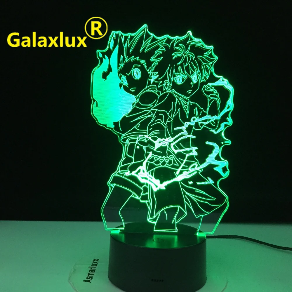 3d-ночник с фигуркой Gon and Killua ночсветильник в стиле аниме Hunter X декоративный