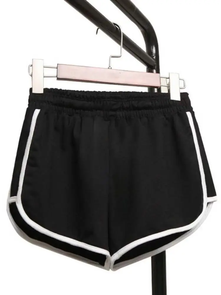 Женские шорты для тренировок, корейская версия, с высокой талией, для занятий спортом, йогой и бегом, широкие штанины, лето на пляже