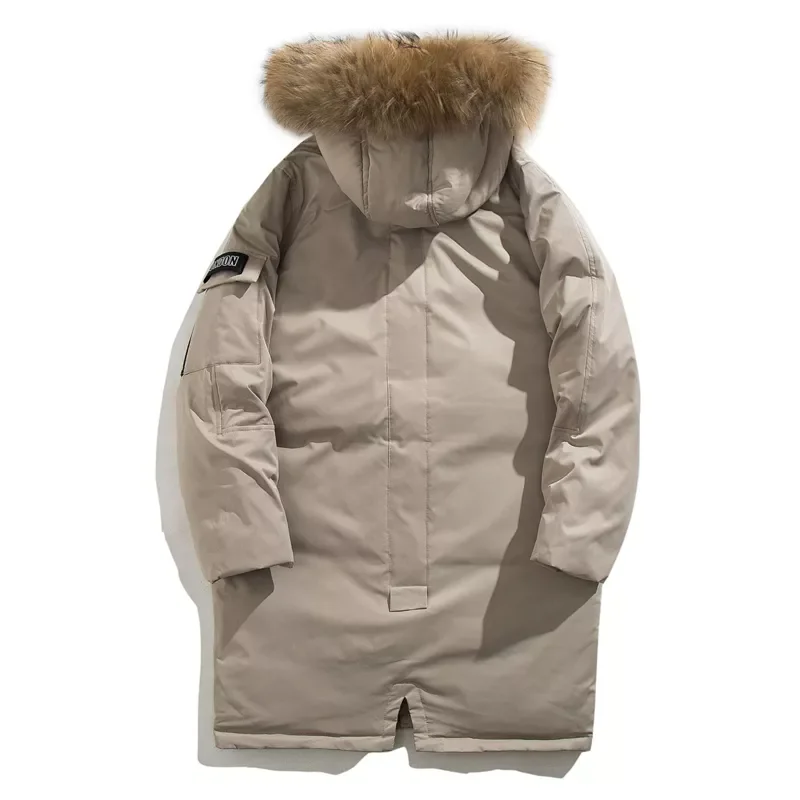 Coat Hooded Warm Lengthen Parka Coat White Duck Down High Quality Male New Winter Overcoat Down Thicken Long Parka