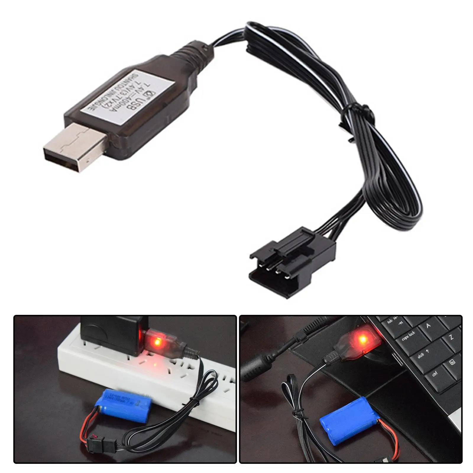 7 4 В USB-кабель для зарядки защита от короткого замыкания 4-контактная батарея LI Po 5