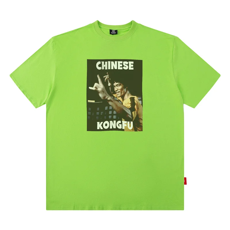 

Футболка мужская с коротким рукавом и принтом Брюса Ли, 100% хлопок