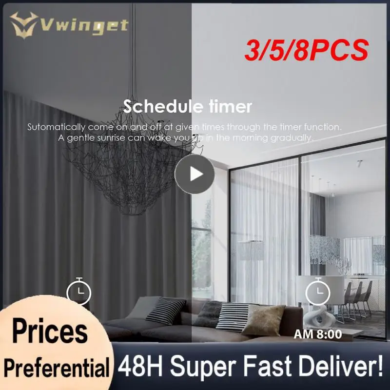 

3/5/8PCS Wireless Timer Tuya Relay Status Panel Switch 400w Smart Curtain Switch App Remote Control Zigbee Roller Blinds Shutter
